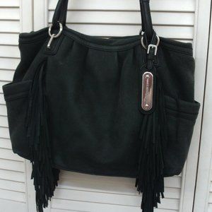 Aimee Kestenberg  Green Suede Fringe Shoulder Bag